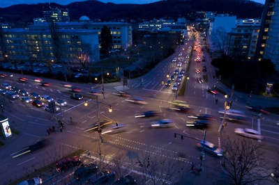 On the go at night in Freiburg 