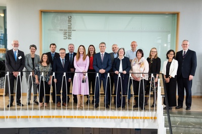 Group picture of the delegations from both universities during the visit from the University of Adelaide