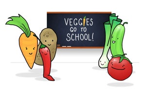 Gemüse in der Schule