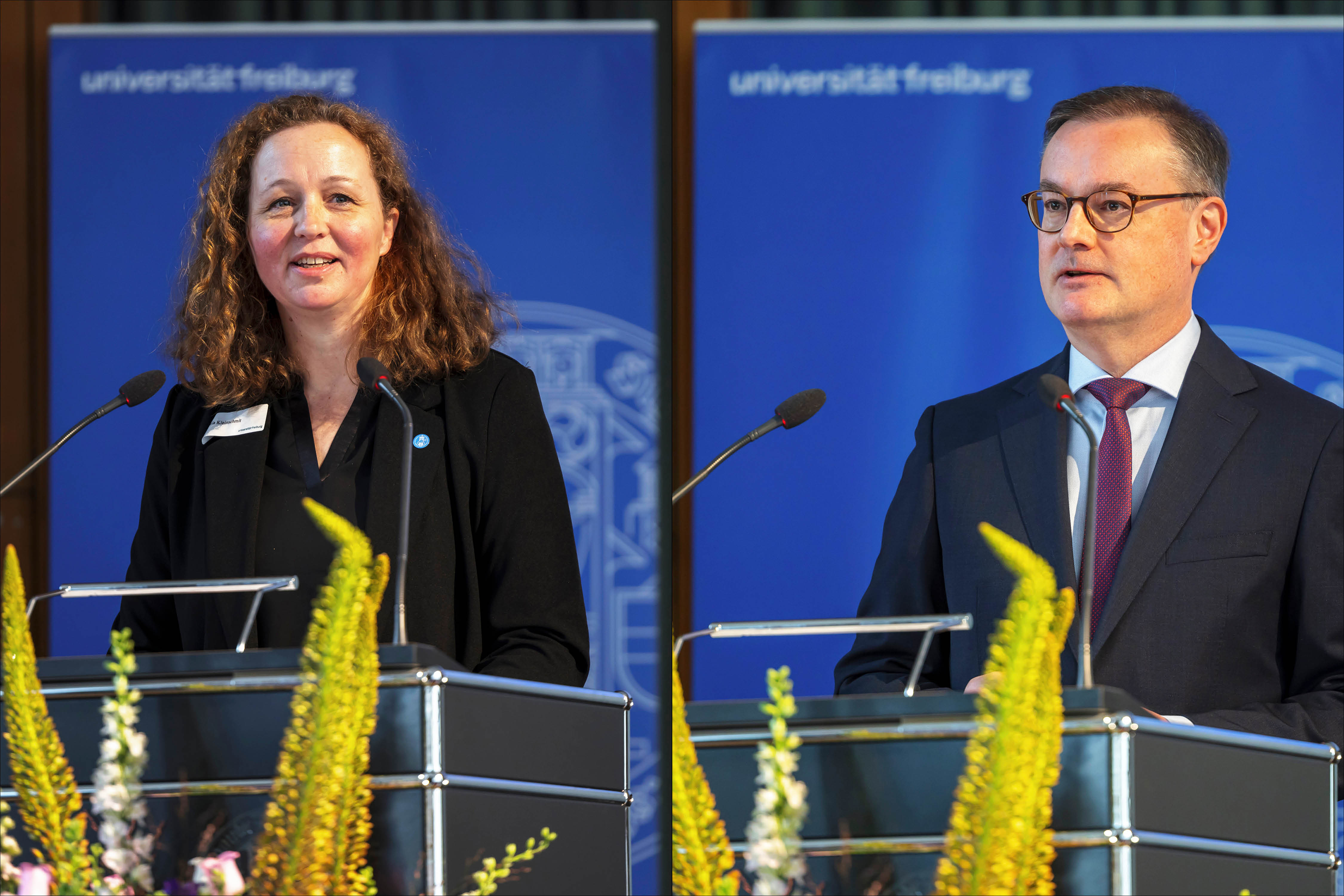 Prof. Dr. Daniela Kleinschmit (links) und Prof. Dr. Jörn Leonhard. Foto: Jürgen Gocke.